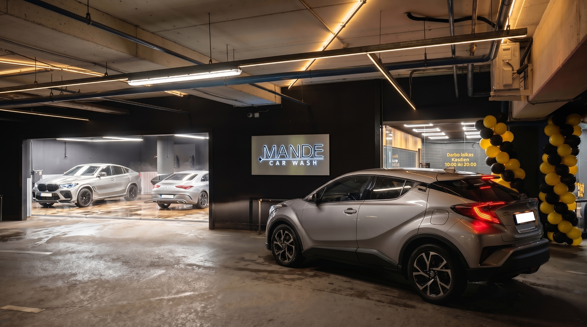 MANDE Car Wash plovykla PC Saulės miesto požeminėje aikštelėje